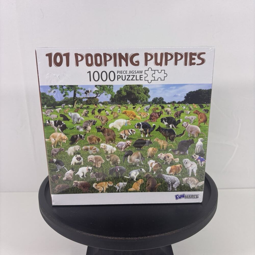 101 Pooping Puppies Puzzle - 1000 Piece Funny Jigsaw Puzzle Adults Gag Gift Bin4